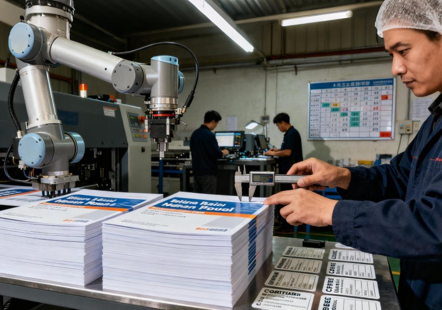 China sourcing agent in a factory with a robot in China factory