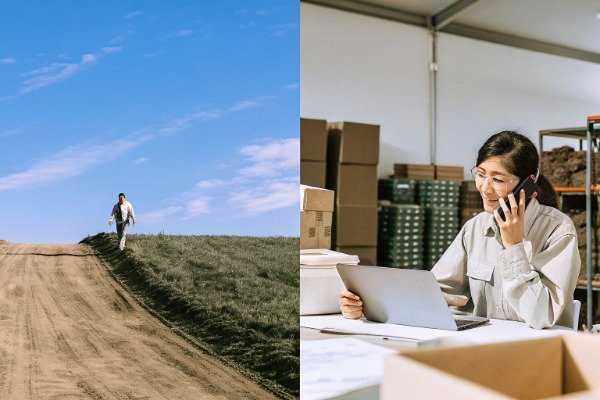 Chaotic factory floor with workers rushing during holiday (ID#2)
