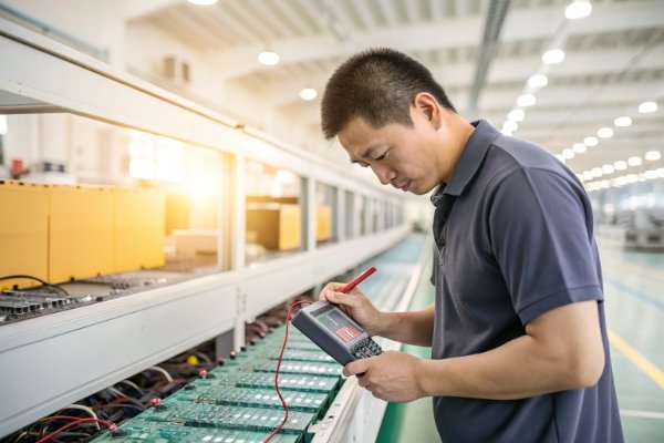 Professional sourcing agent conducting manual quality control inspection on consumer electronics products.