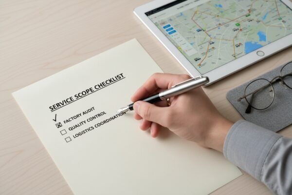 Defining service scope including supplier sourcing factory audits and quality inspection (ID#2)