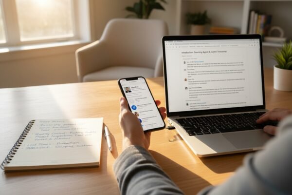 Contacting Previous Client References Contacting previous clients of sourcing agents via LinkedIn or email for performance verification (ID#2)