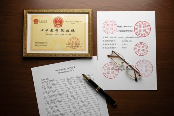 Supplier Credit Audit Documents Essential credit audit documents including business license and bank account opening permit for suppliers (ID#3)