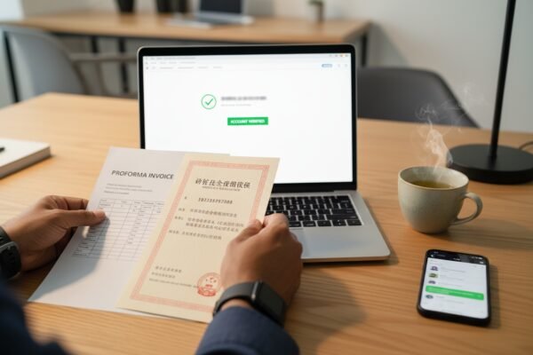 Interpreting Chinese Business Licenses Sourcing agent interpreting Chinese business licenses to confirm the manufacturing status of a supplier (ID#5)