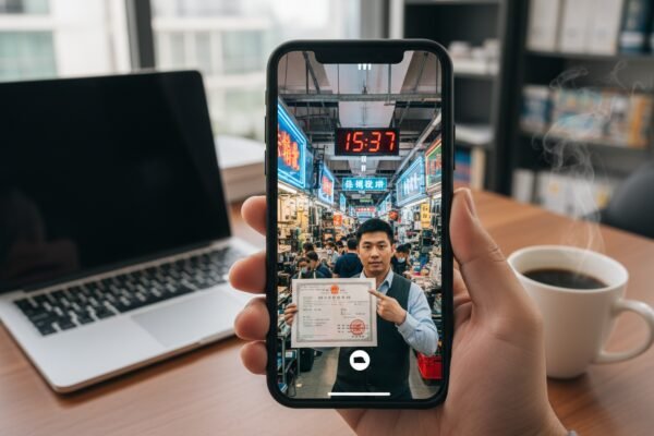 Verifying Shenzhen Sourcing Agents Verifying a Huaqiangbei sourcing agent through live video calls and Shenzhen business licenses (ID#2)
