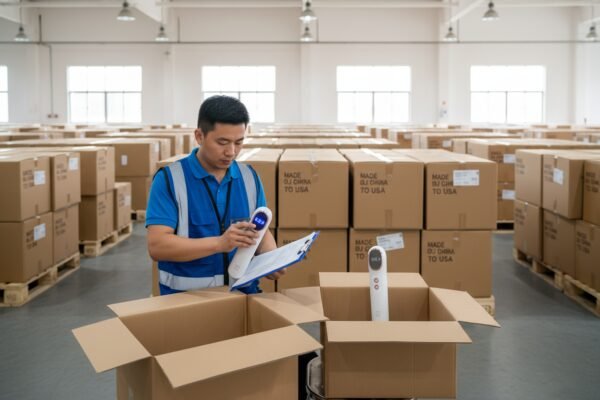 Final inspection verification steps Agent conducting final inspection using visual comparison and dimensional measurements against golden samples (ID#3)