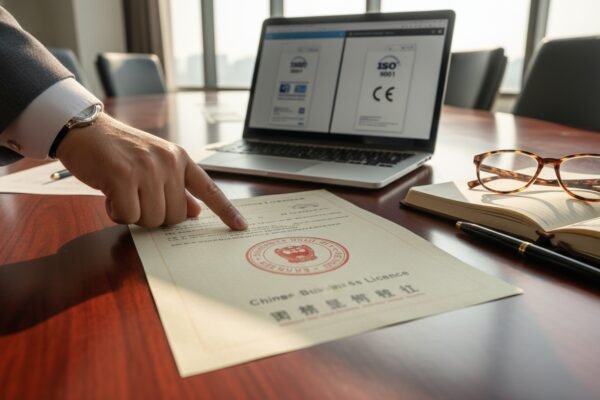 Verifying Supplier Certifications Verifying official business licenses and international product certifications for regulatory compliance (ID#3)