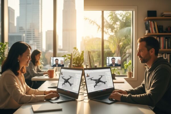 Cloud-based collaboration technology overcoming communication barriers with shared workspaces and real-time messaging (ID#4)