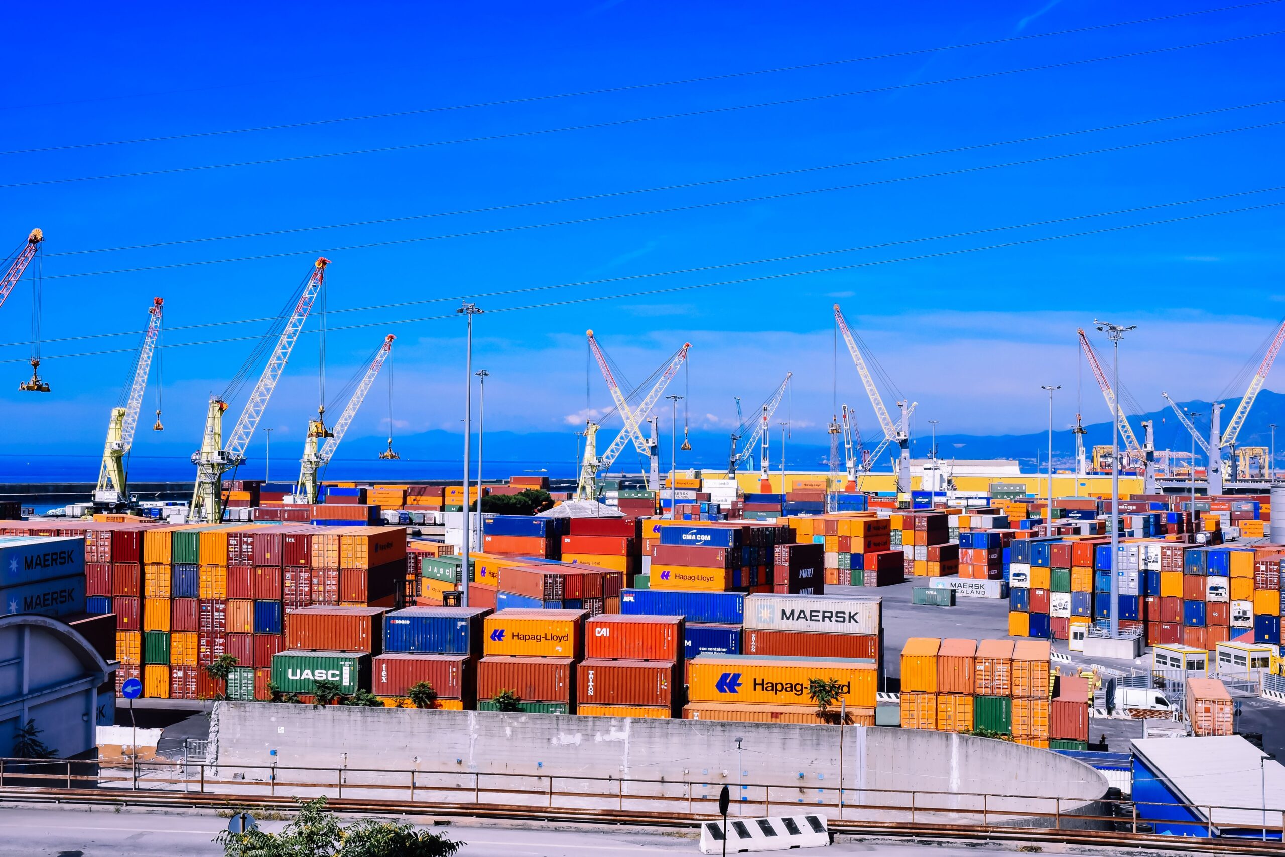 Shipping containers at port